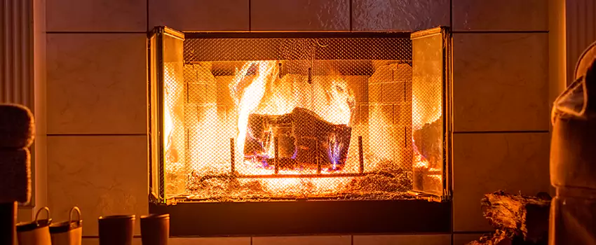 Mendota Hearth Landscape Fireplace Installation in Melville, New York