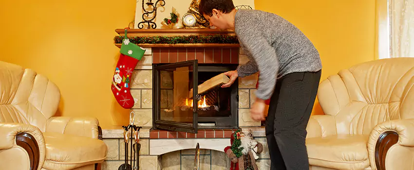 Rusted Metal Fireplace Restoration in Melville, New York